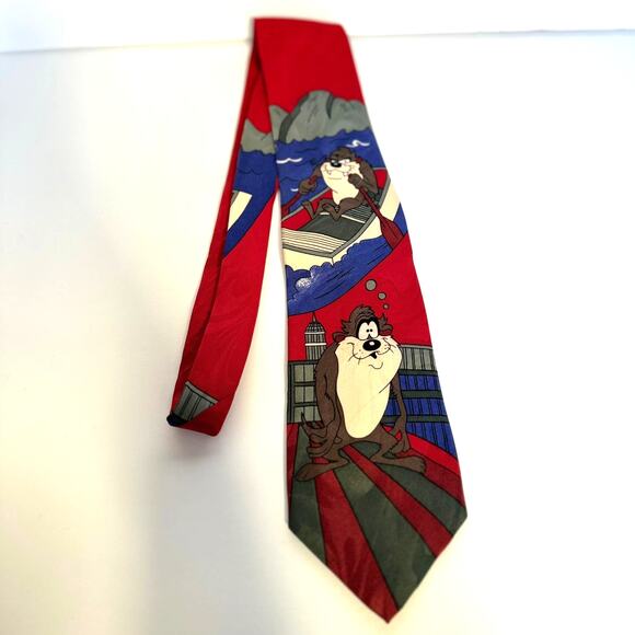 Vintage Balancine Hot Cakes Tasmanian Devil Warner Brothers 1993 Neck Tie - Picture 2 of 5